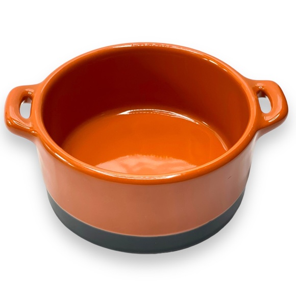 Bobby Flay Set of 2 Small 8 Ounce Two Tone Round Ramekins Orange & Lime Green - Picture 6 of 8